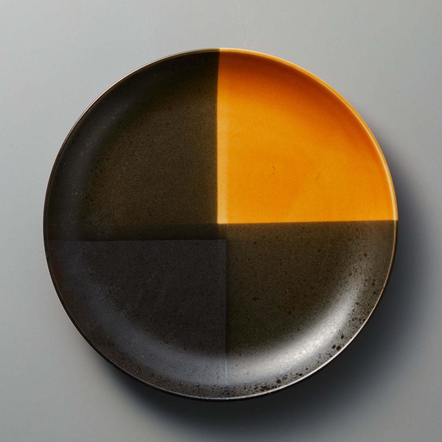 005-79 元禄塗分8寸皿 茶