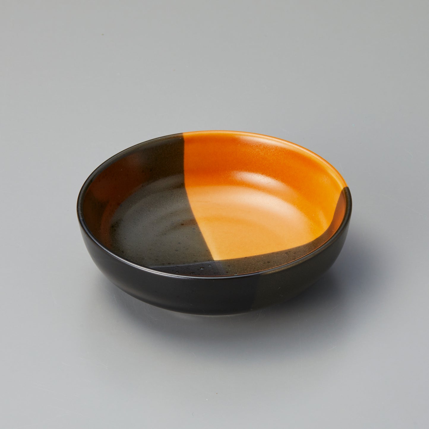 005-84 元禄塗分5.5寸浅鉢 茶