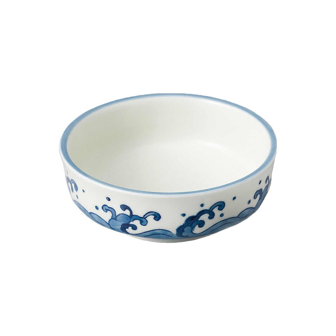 071-20 黄地波絵丸向付