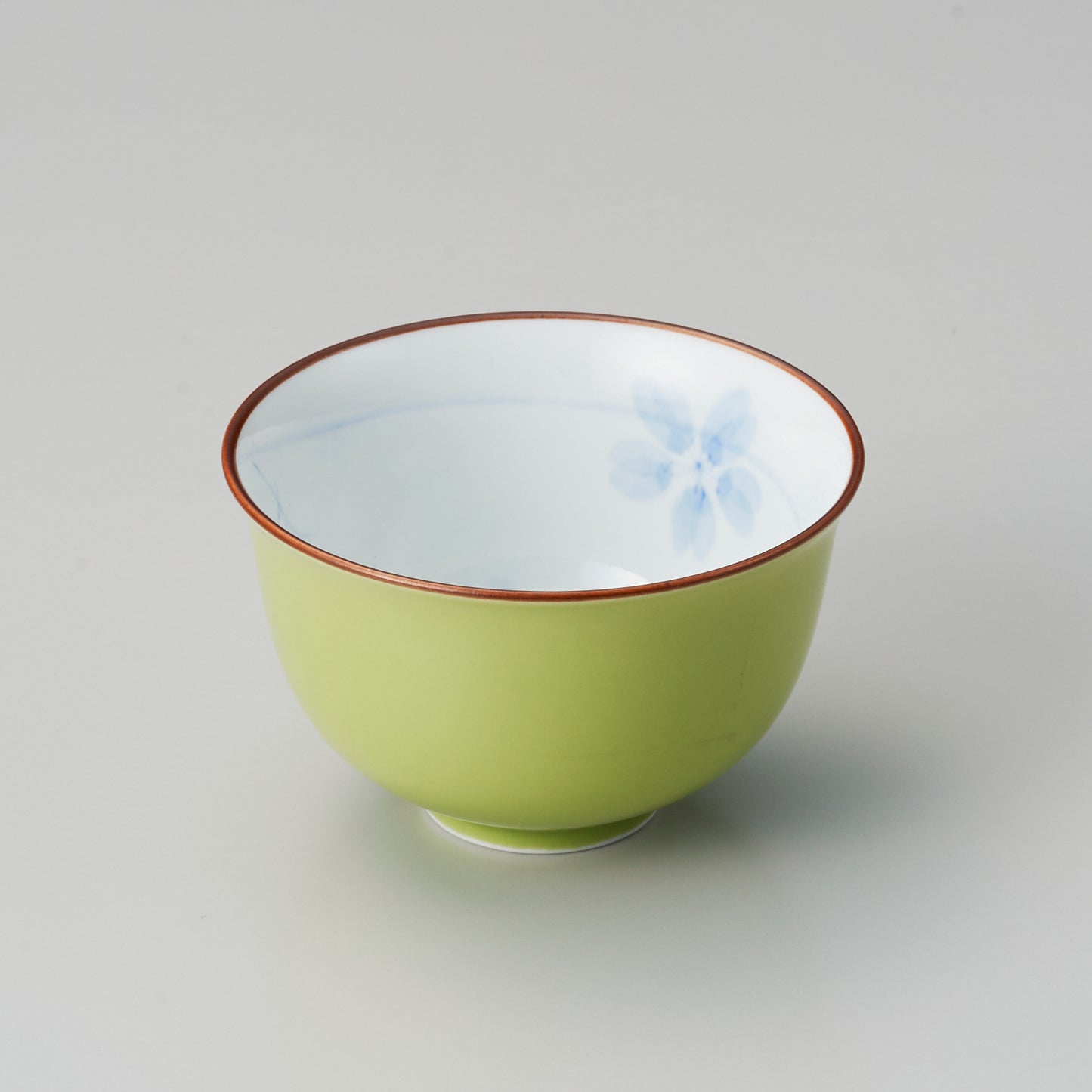 077-59 ヒワ釉染付春秋流水仙茶