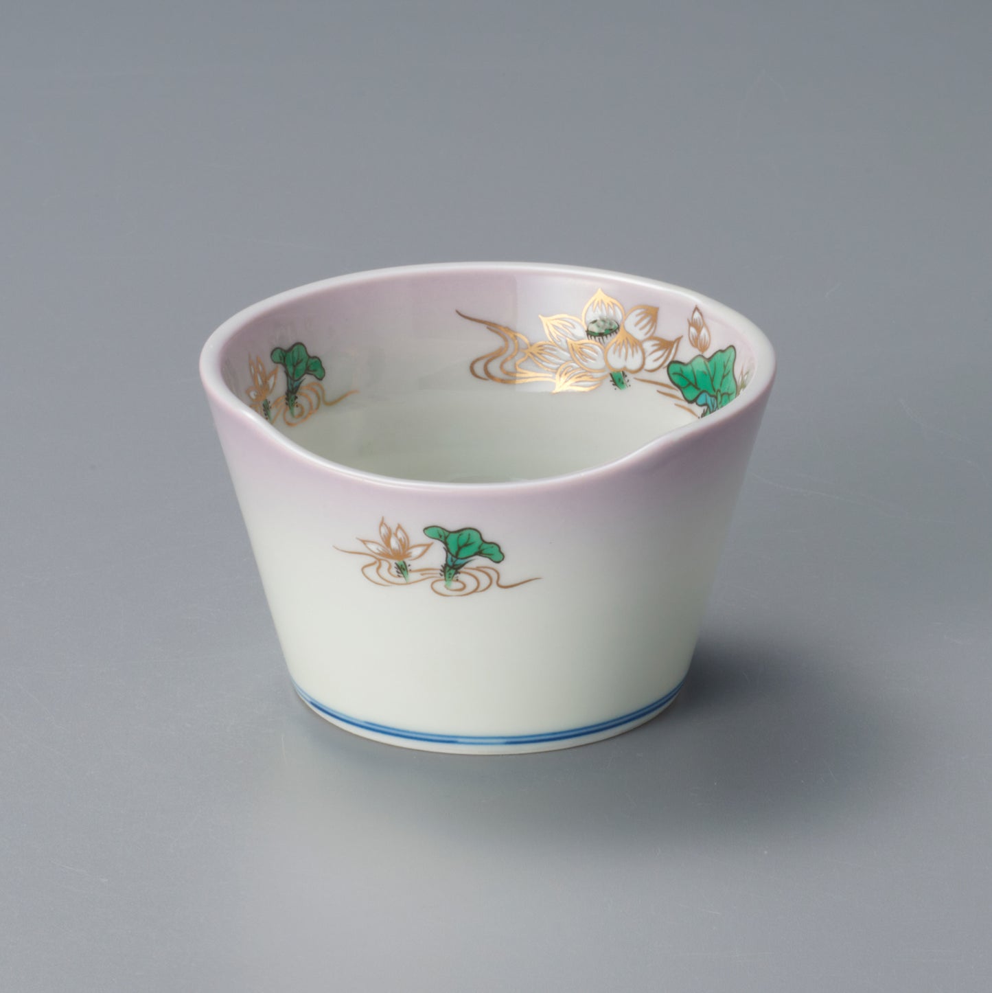 077-71 マロンぼかし後光蓮華半月小中付