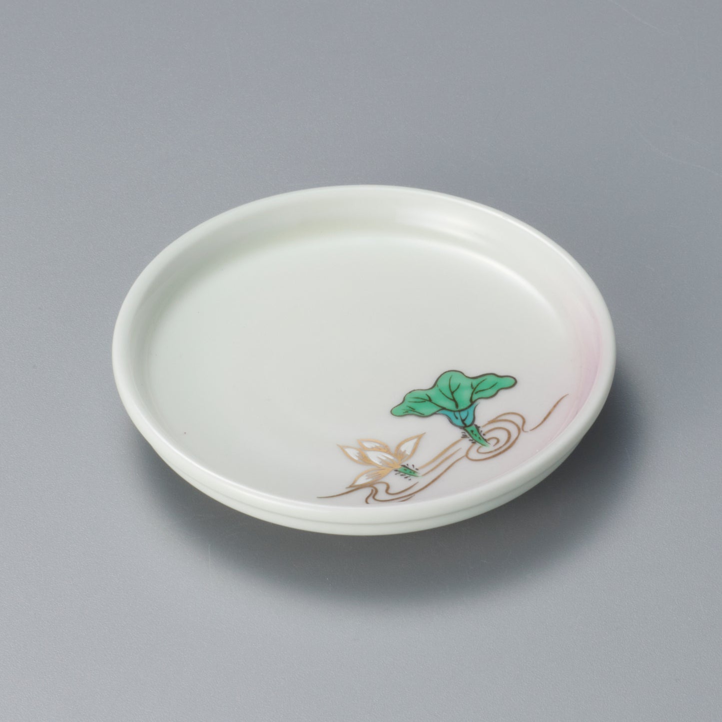 077-73 マロンぼかし後光蓮華豆皿 大