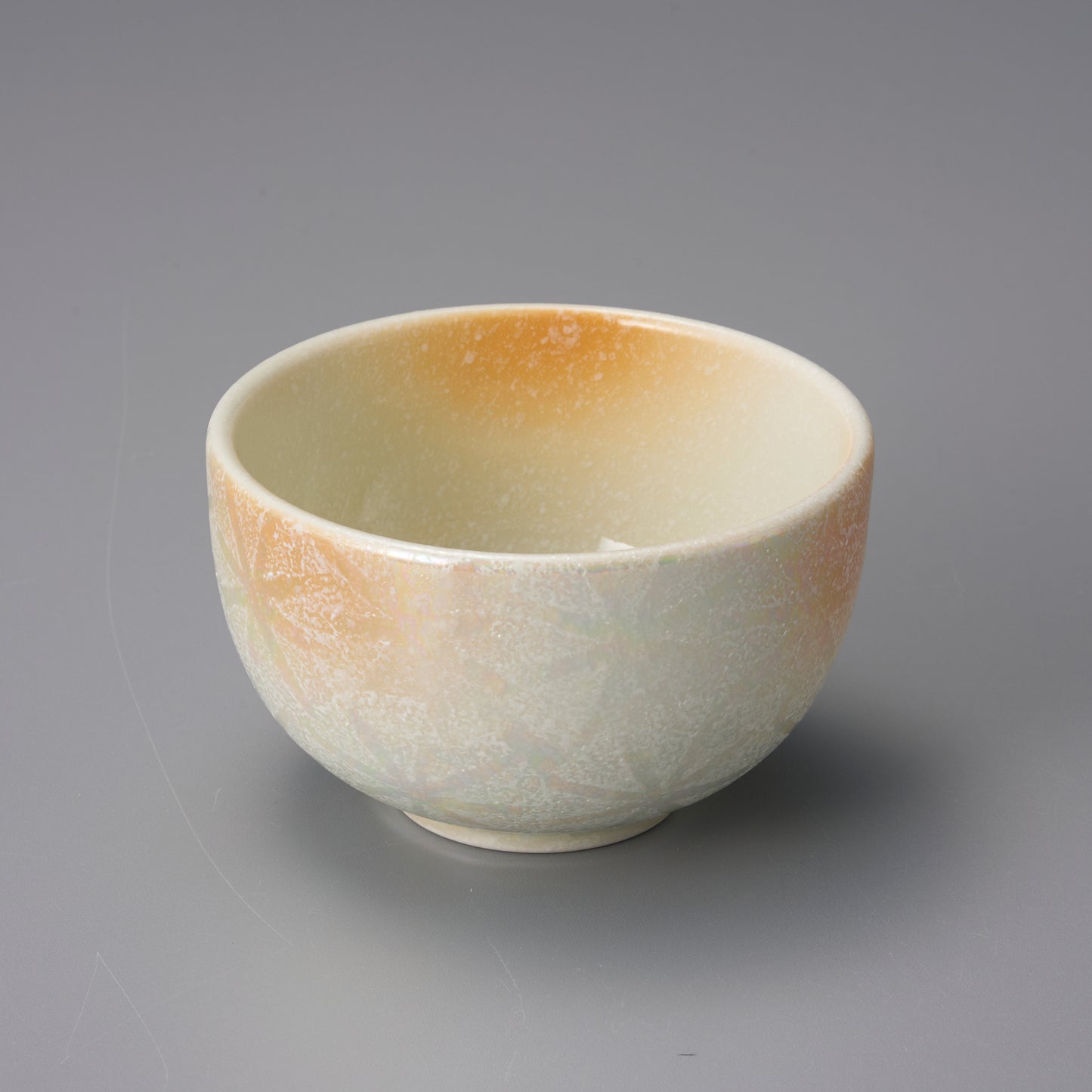 077-93 アイボリーオレンジ吹蓋物 身