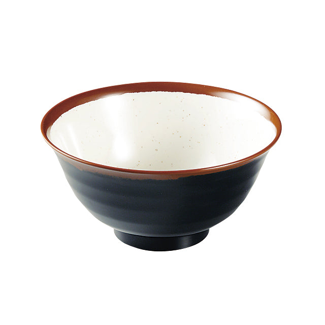 長次郎窯 羽反り丼 内白マーブル