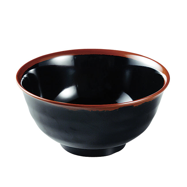 長次郎窯 羽反り丼 内黒