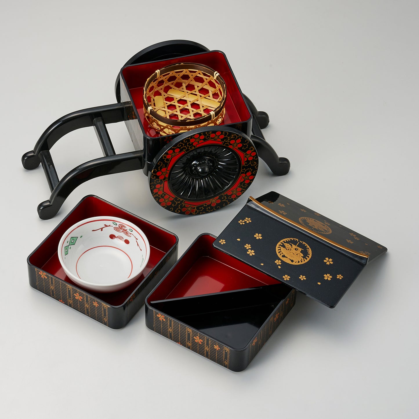 124-10232 茶渕六ツ目篭 丸<10個入>