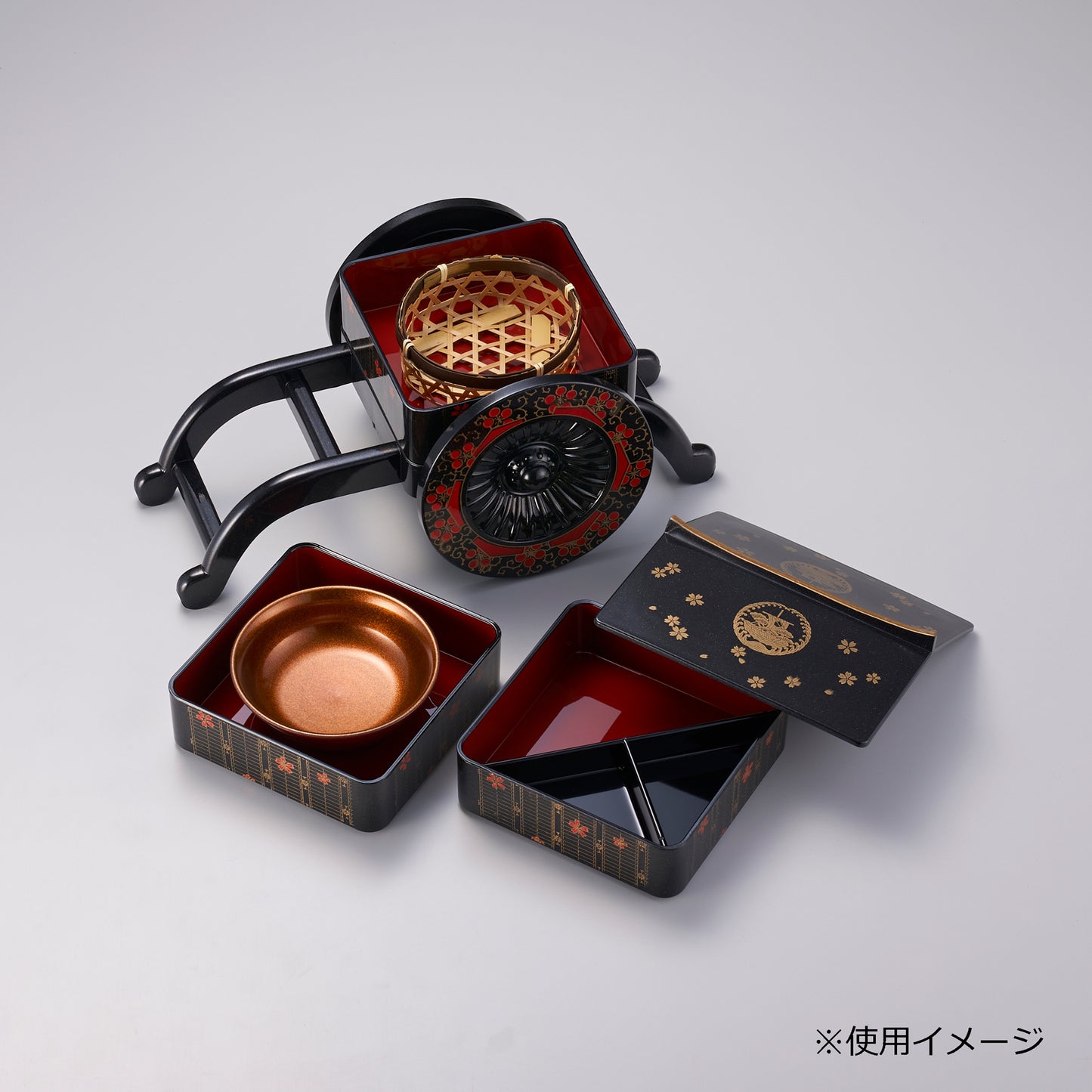 124-10232 茶渕六ツ目篭 丸<10個入>
