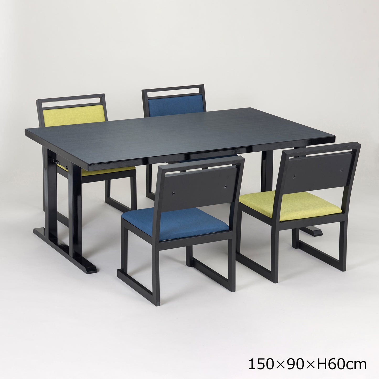 スタイリッシュ脚型 軽量8本脚兼用机 幕板なし メラミン新黒木目