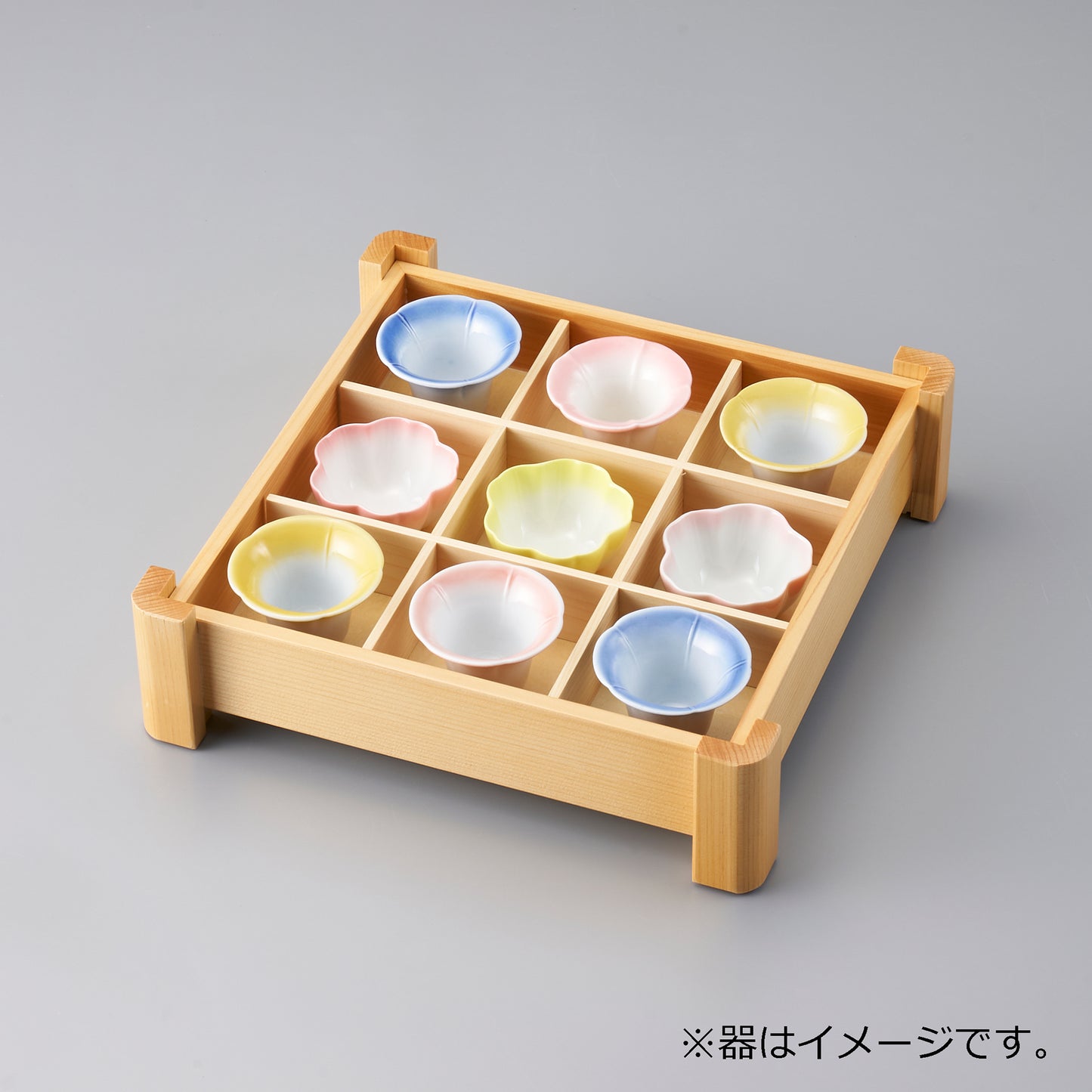 174-10104 木製白木9点珍味