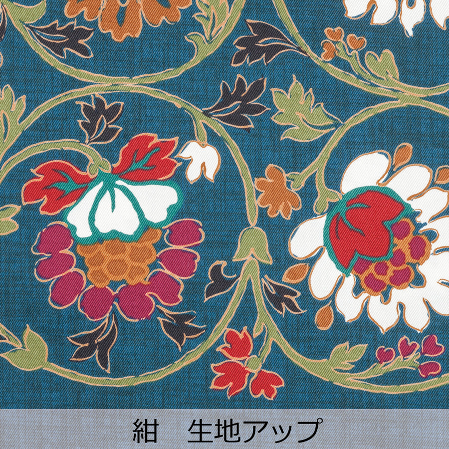 座布団カバー「九ツ唐草花柄」