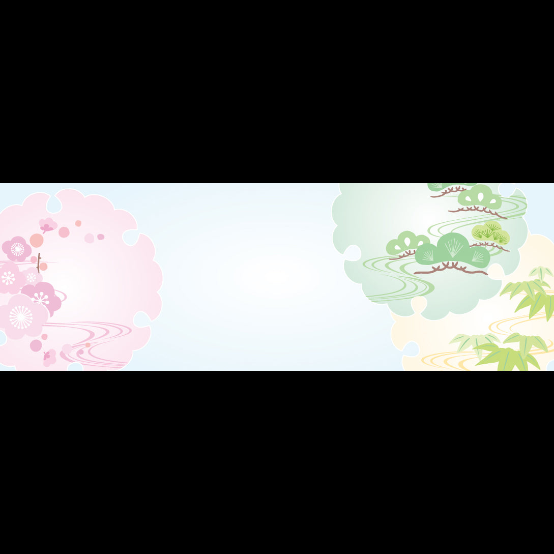 192-20158 箸置雲竜和紙マット 雪輪松竹梅