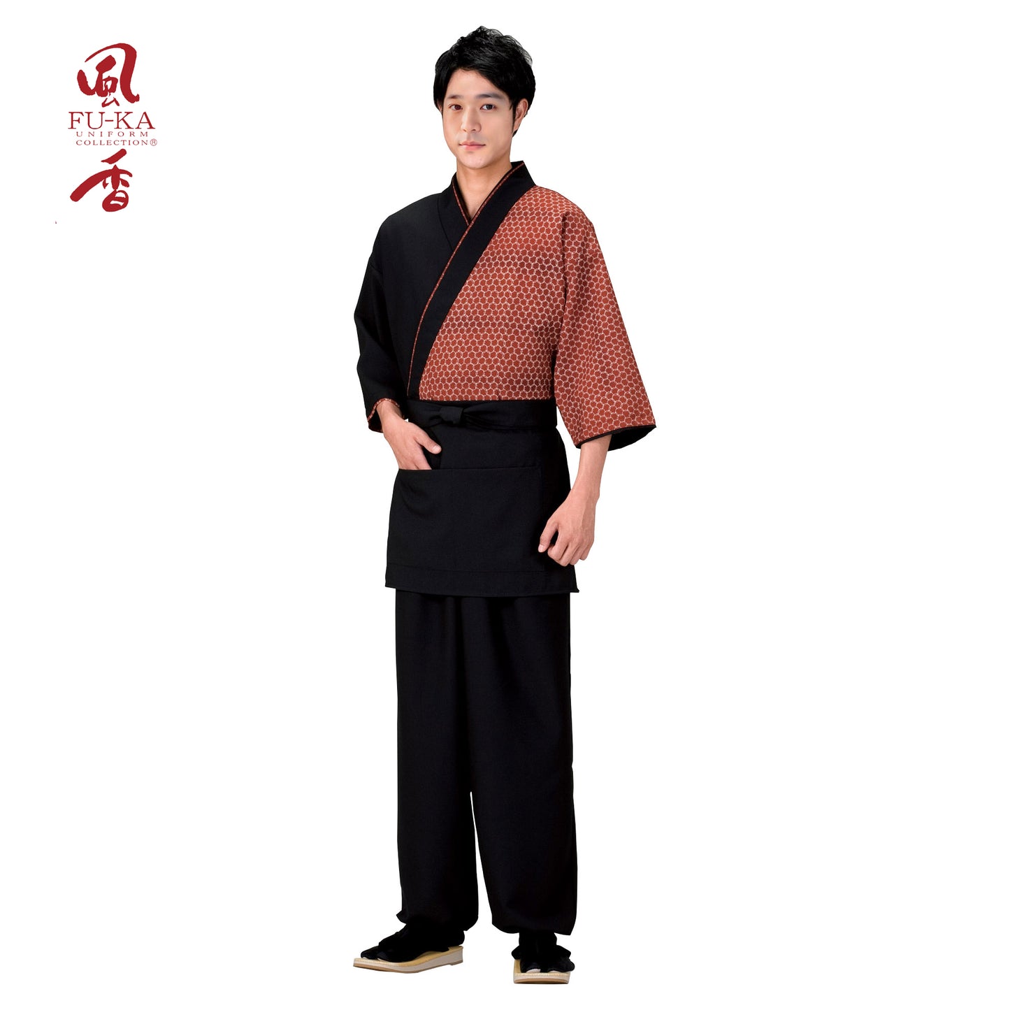 193-50001 ショートエプロン 黒(EP-7501)