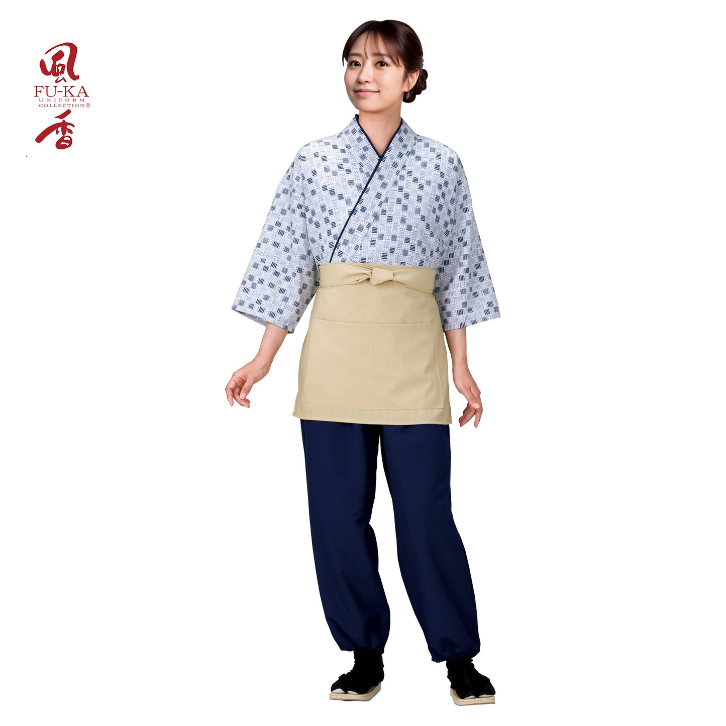 193-50008 ショートエプロン ベージュ(EP-7512)