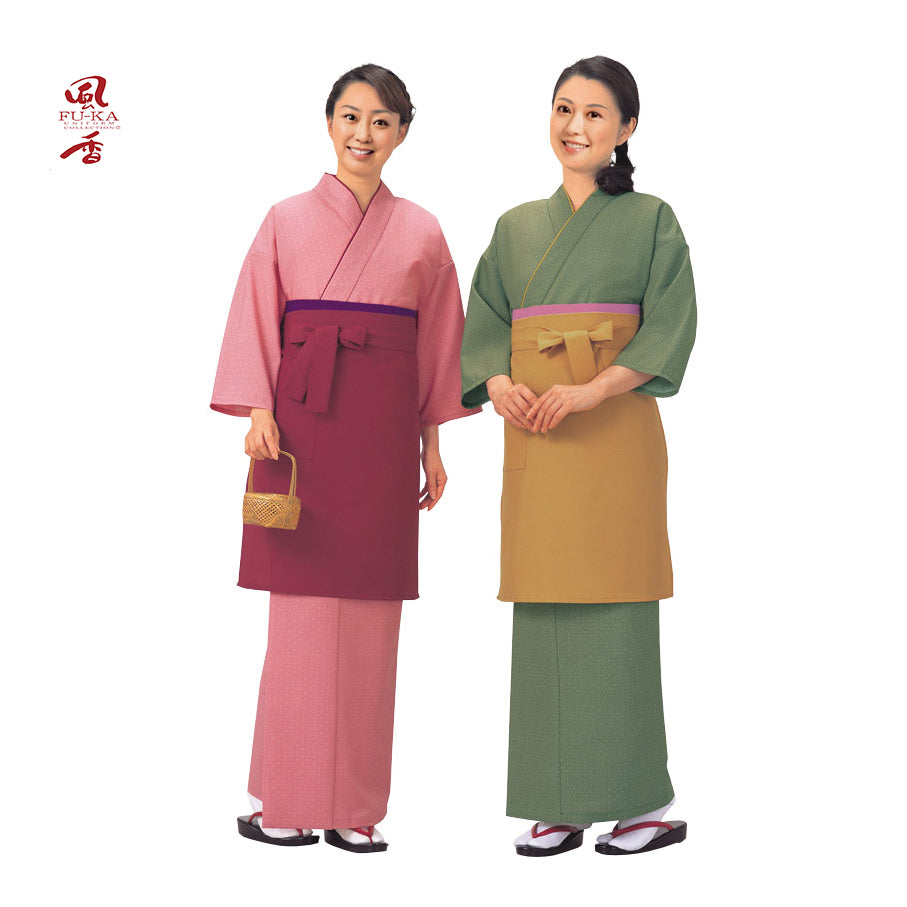 193-50037 ロングエプロン 芥子(EP-8520)