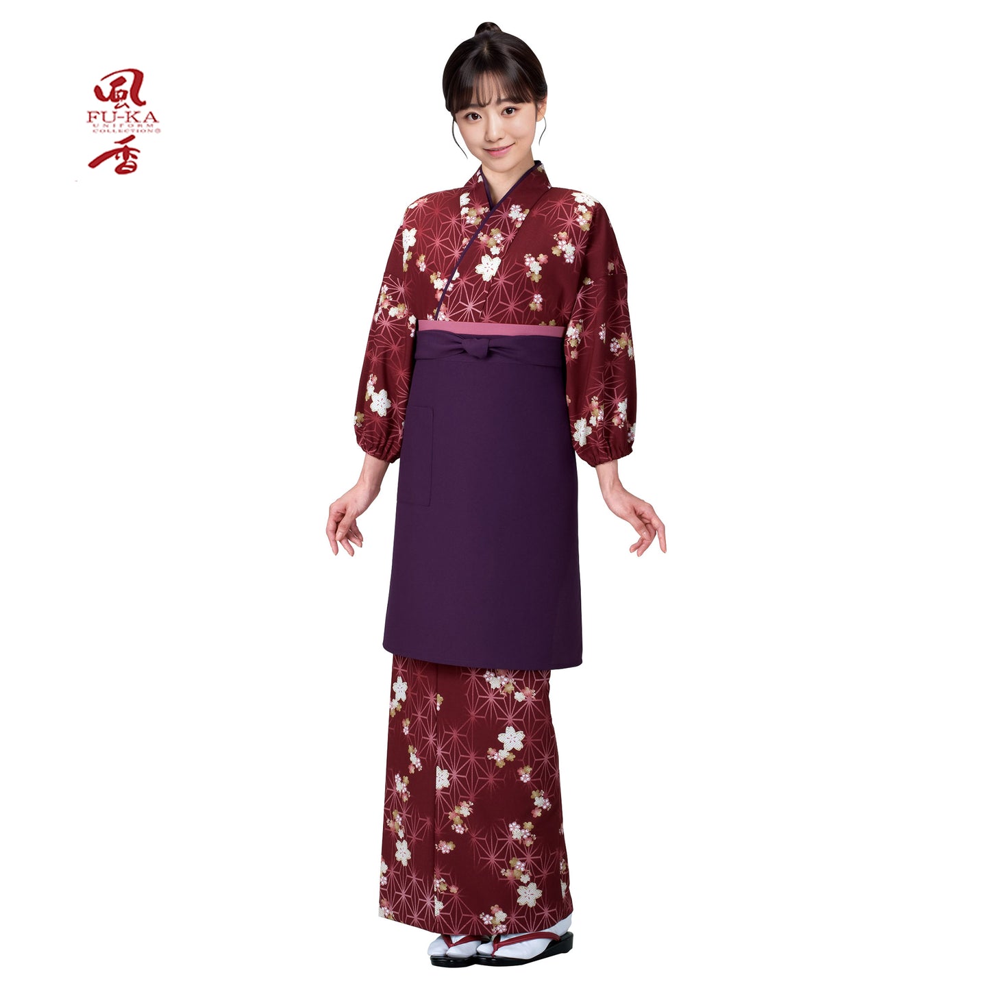 193-50030 ロングエプロン 紫(EP-8513)