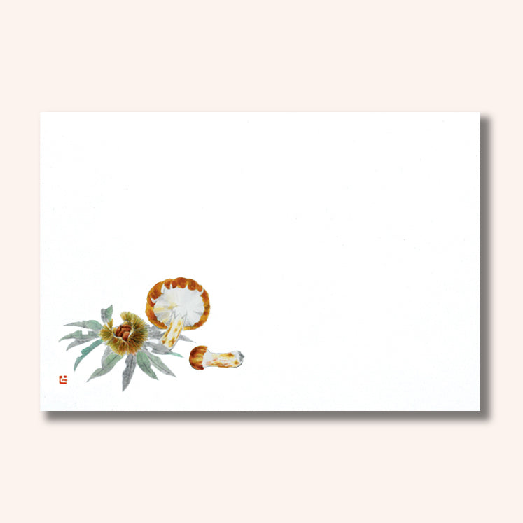 201-10225 38cm上質紙マット 栗、マツタケ (9・10月)