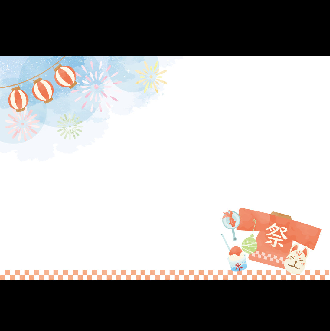 201-10326 38cm上質紙マット 夏祭り