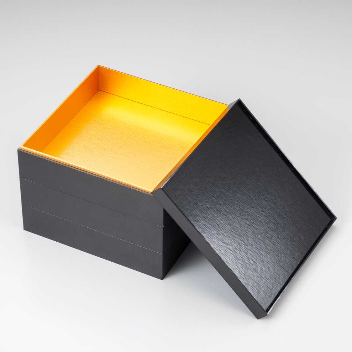 8寸紙重箱 黒内金