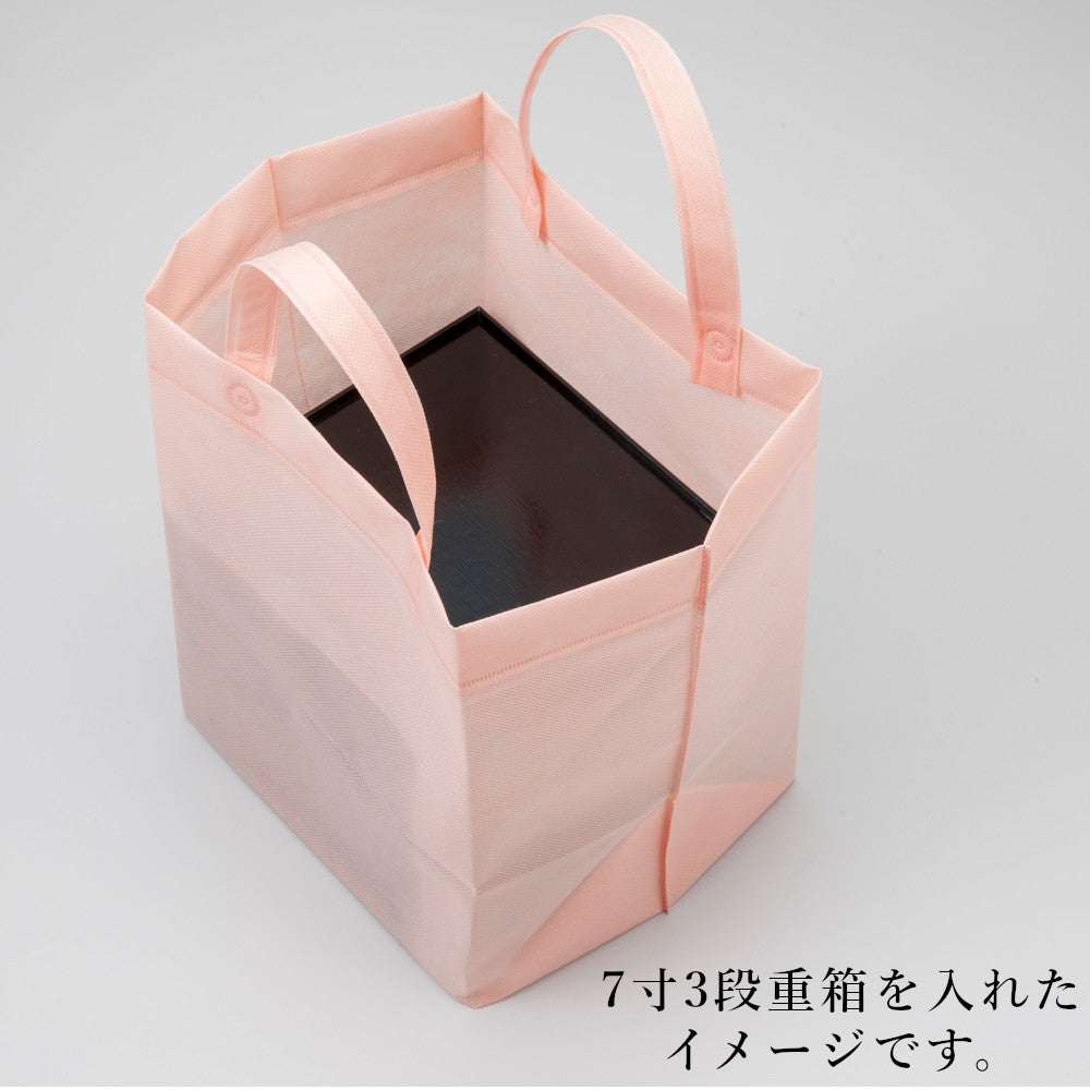 222-10045 6.5寸・7寸用不織布ピンク手さげバッグ