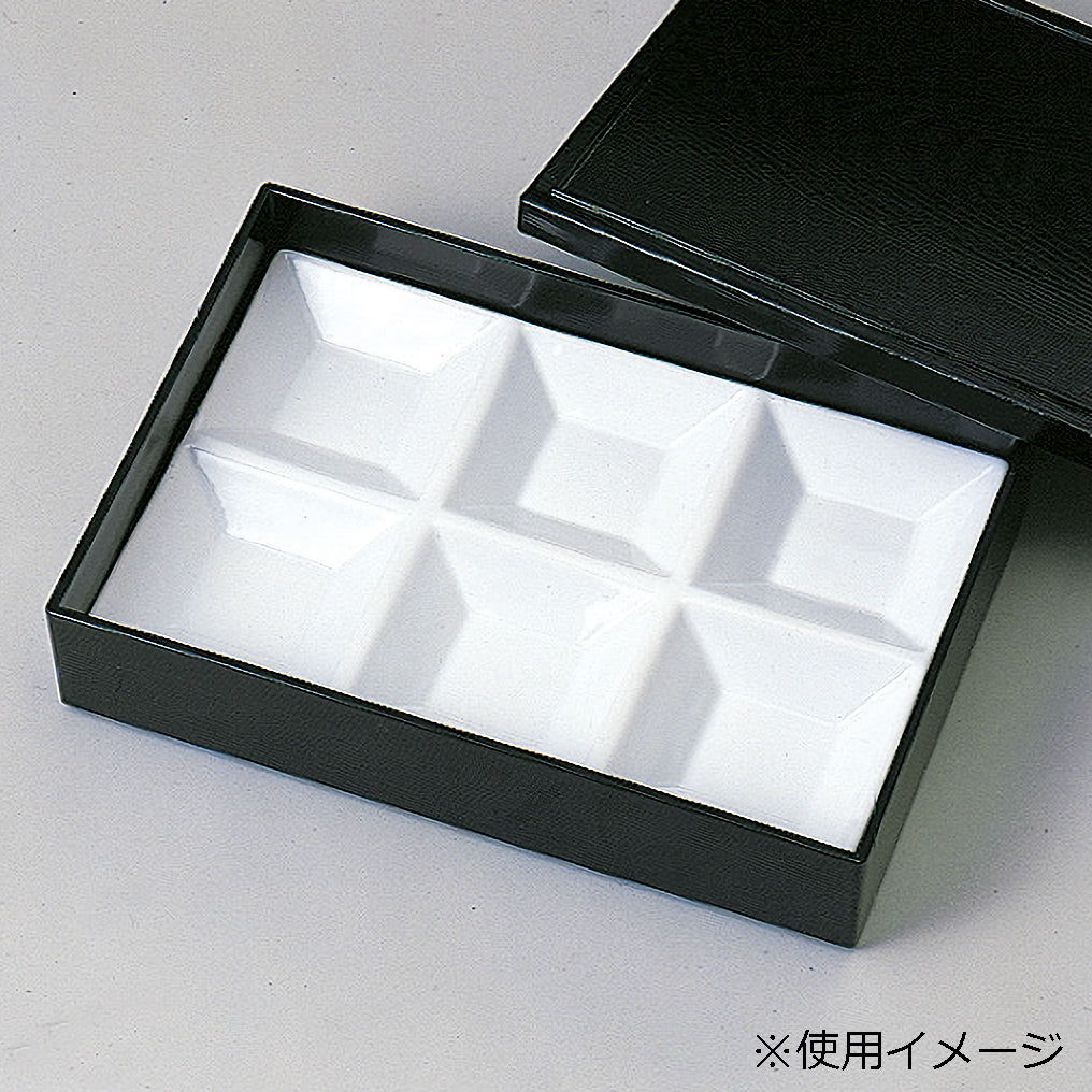 610-11094 10.5インチ6つ仕切皿 白