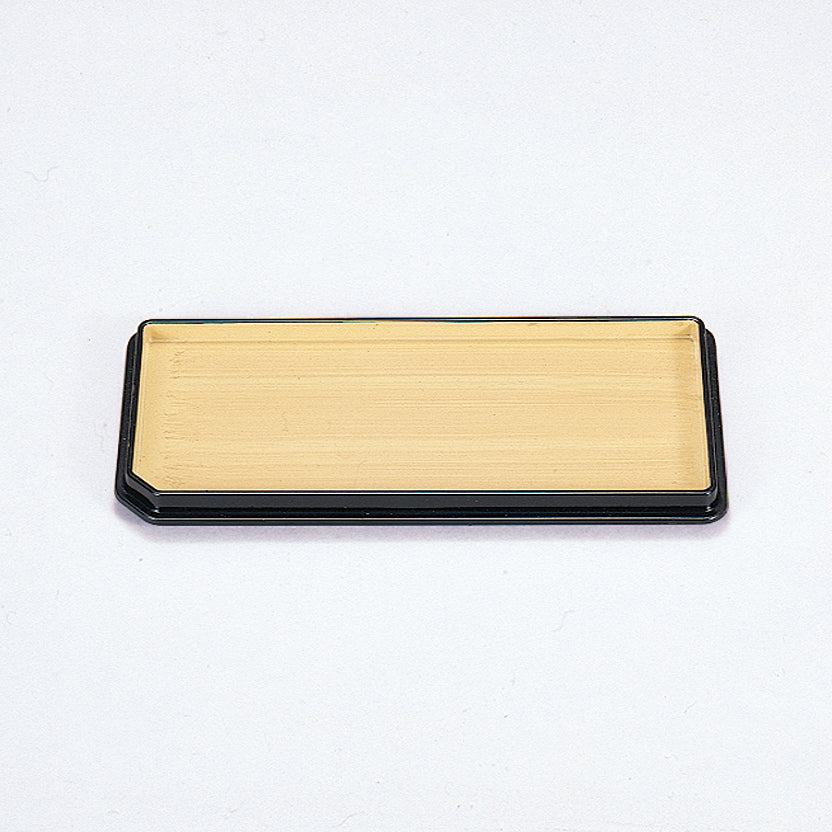 305-11131 角長両面皿 <表>白木目<裏>朱天黒