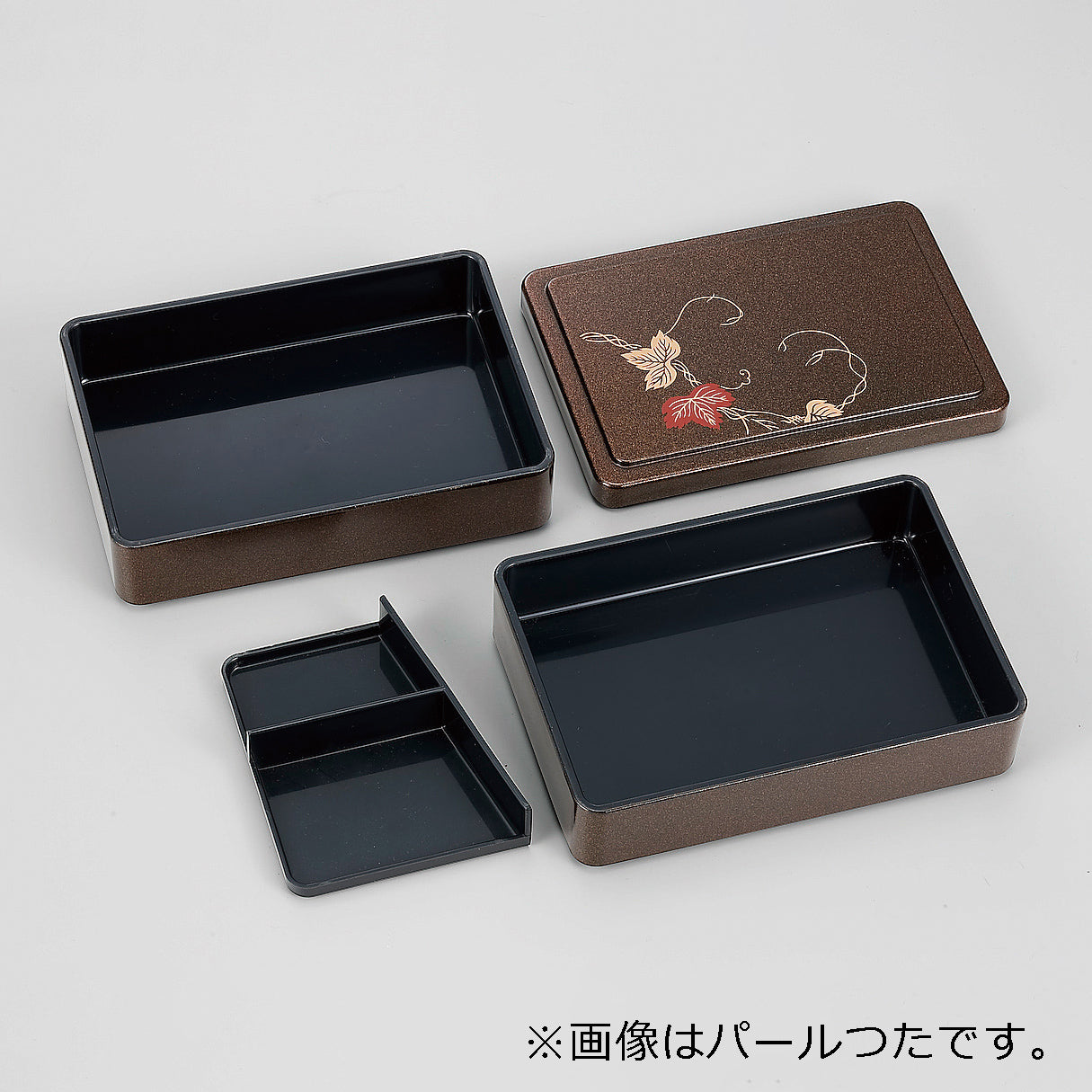 320-40141 江戸弁2段 パール一ツ葉<仕切付>