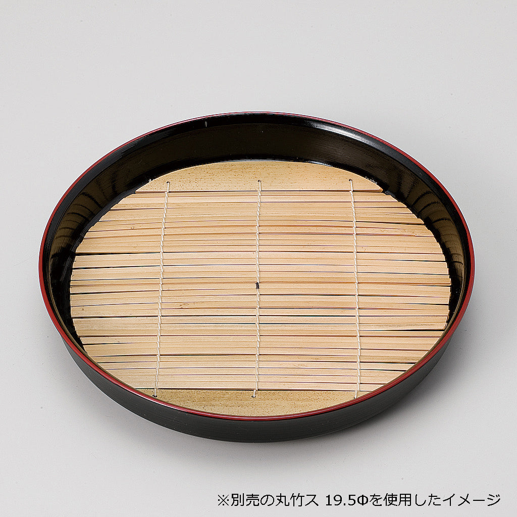 390-59011 丸ハケ目そば皿 総黒天朱