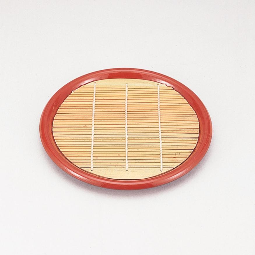 390-85011 7寸木目乱筋多用皿 朱