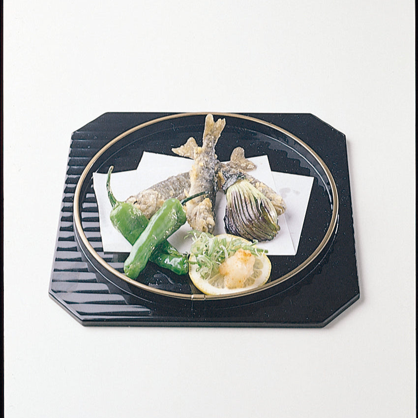 420-16011 日の出皿 黒天金