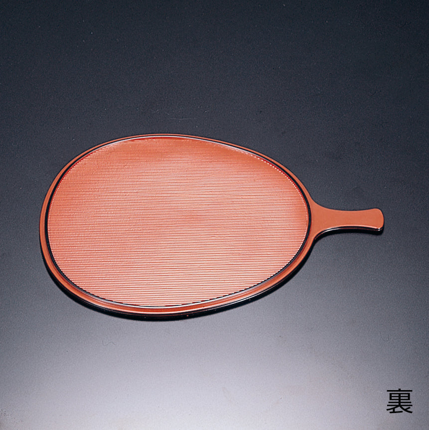 420-44011 うちわ皿 <表>黒天朱<裏>朱天黒