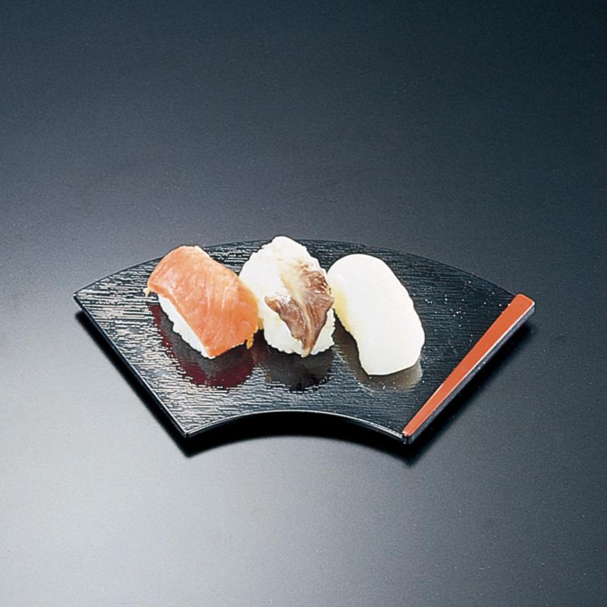 420-67011 扇面 黒天朱