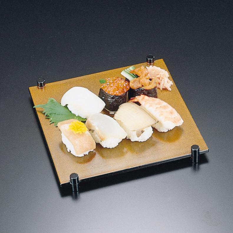 435-12221 7寸両面足付皿 <表>朱、金(ハードコート加工)<裏>金パール