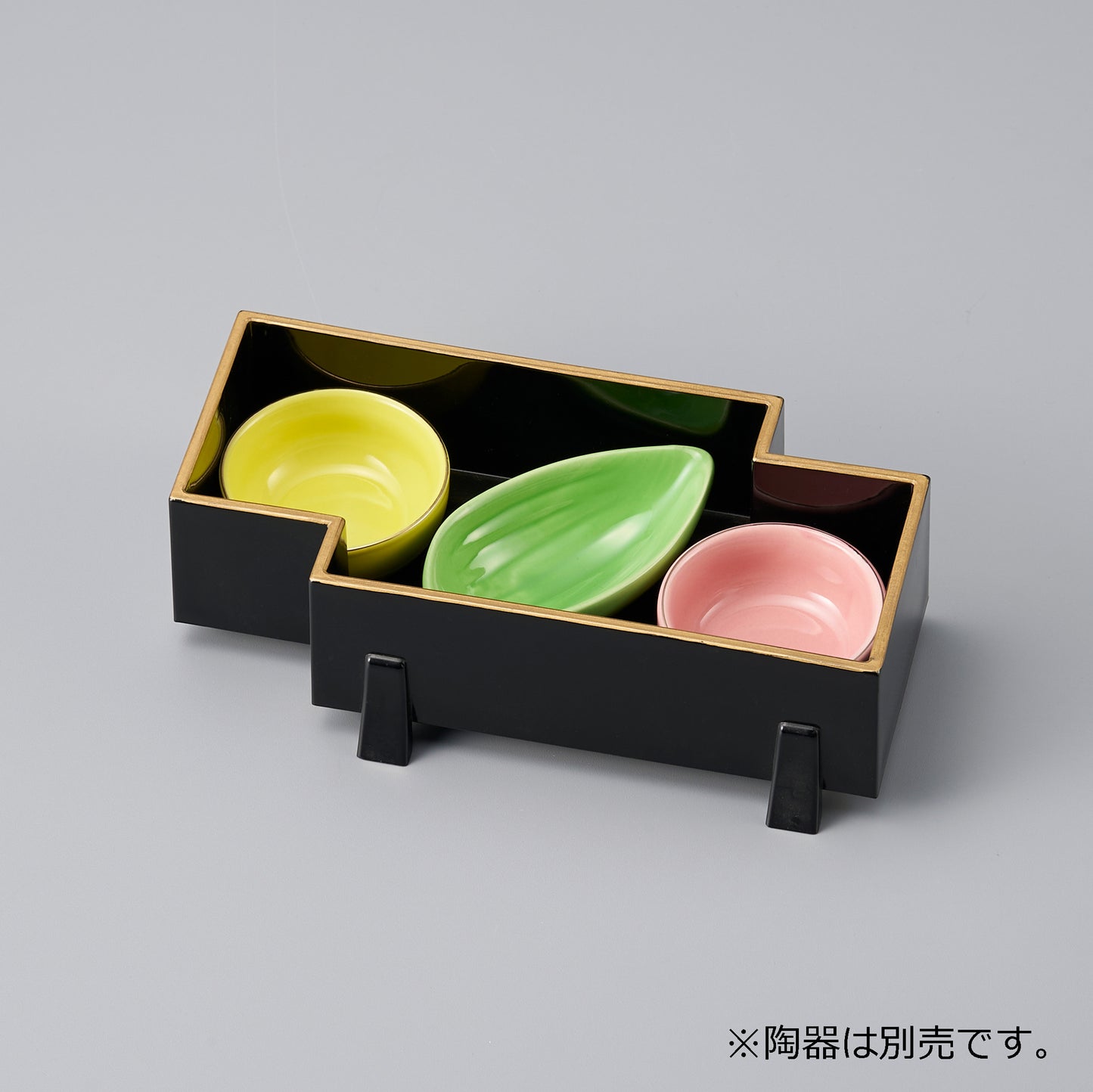435-29111 ハツ橋盛器 黒天金