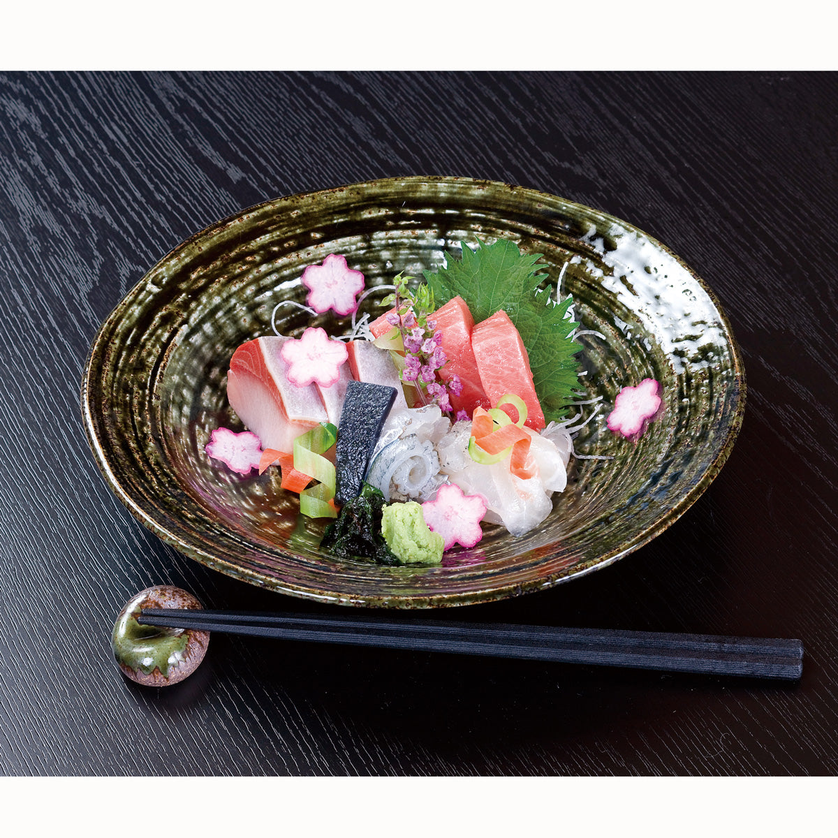 516-01004 錆織部8寸石目平鉢