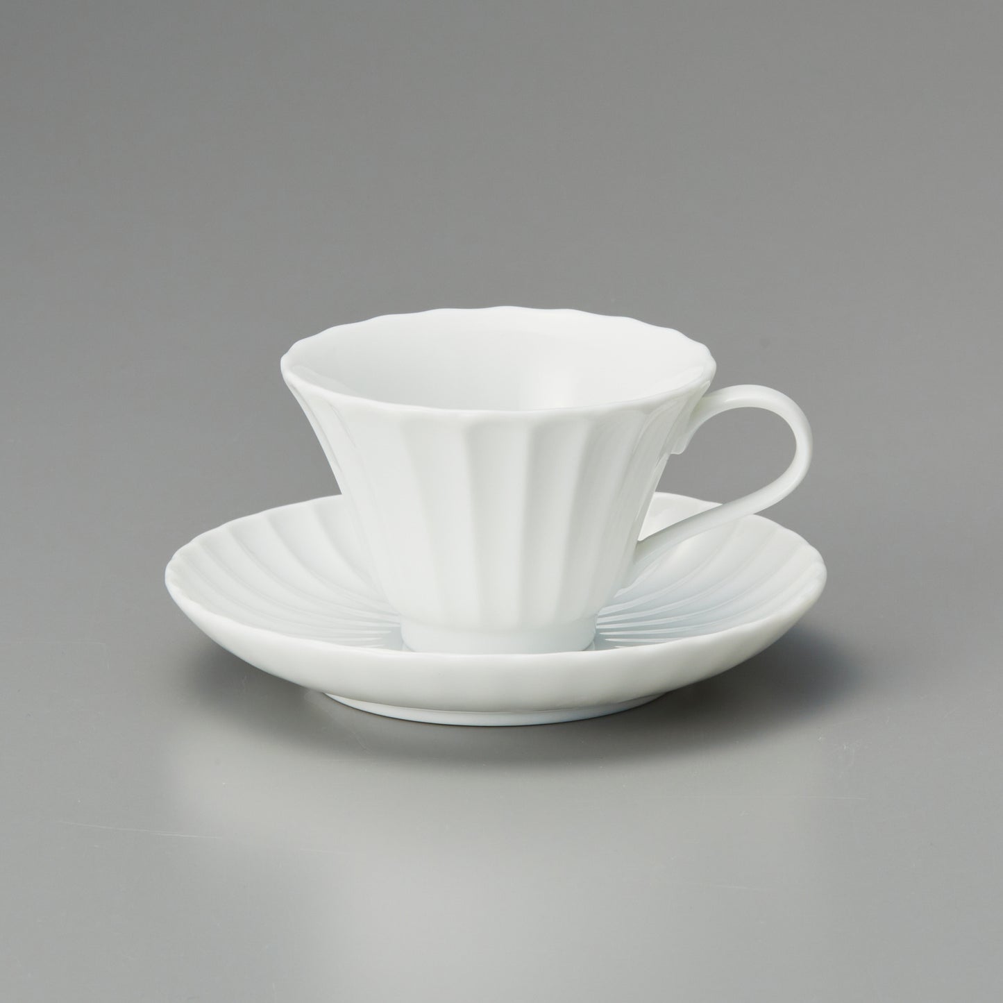 かすみ白コーヒーカップ・14.5cm丸皿