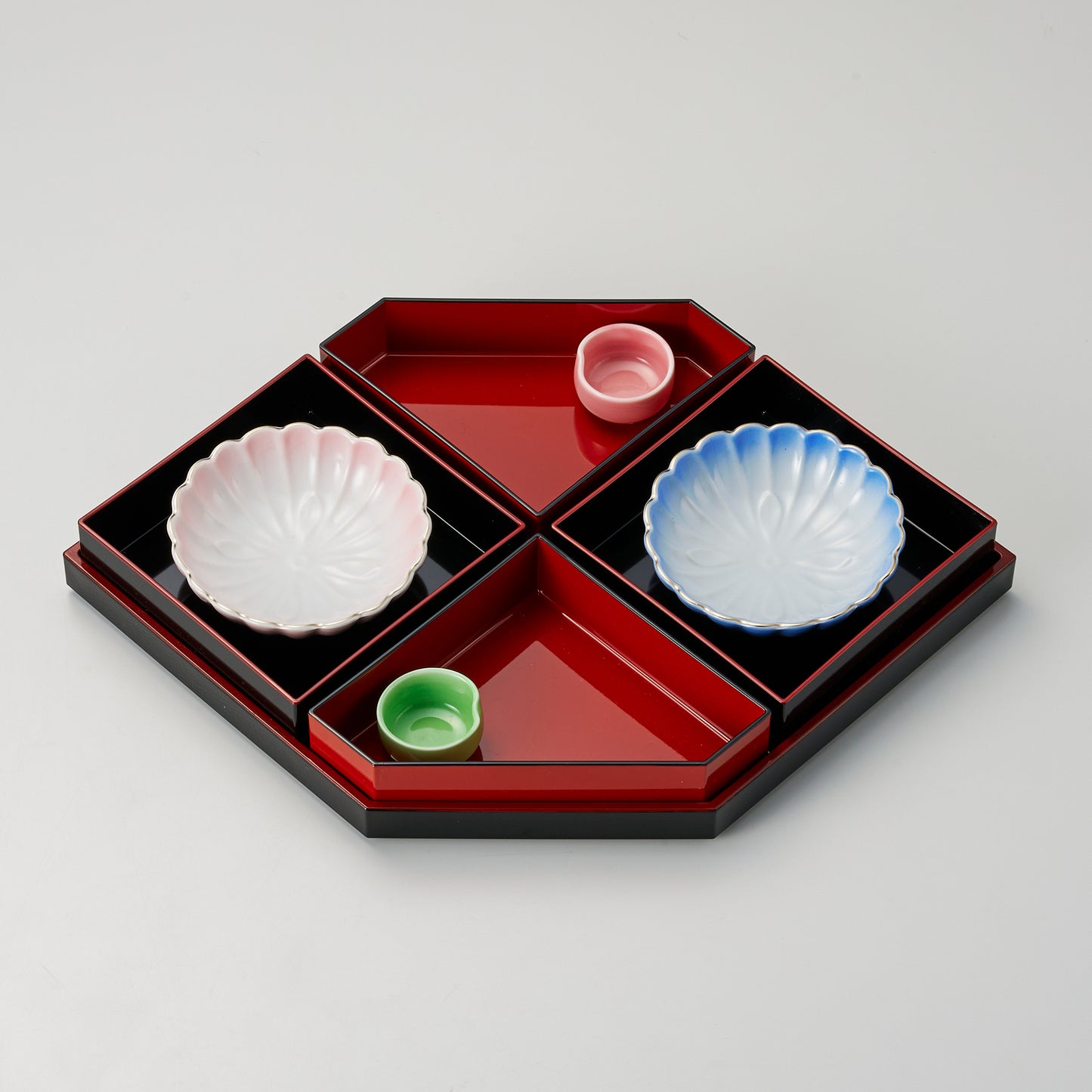 310-60011 四角鉢 黒天朱