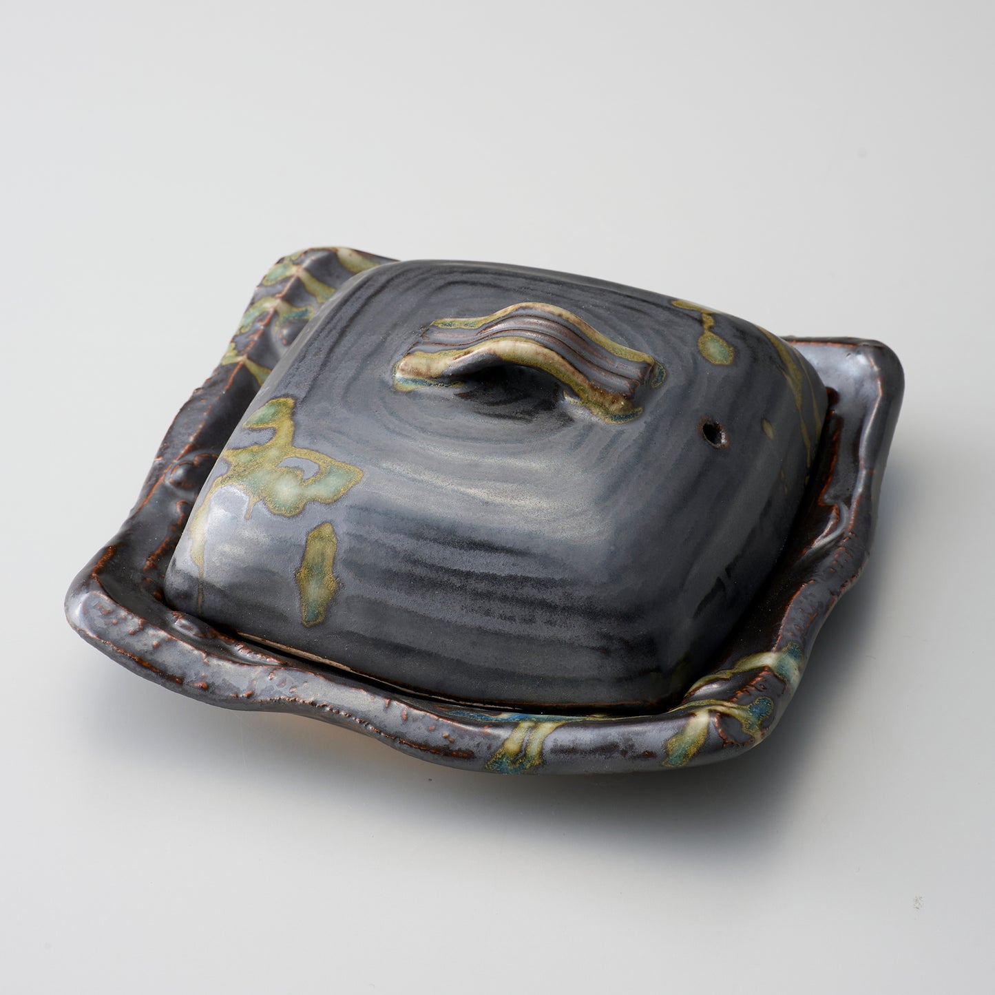 721-10235 黒ワラ灰5寸角陶板