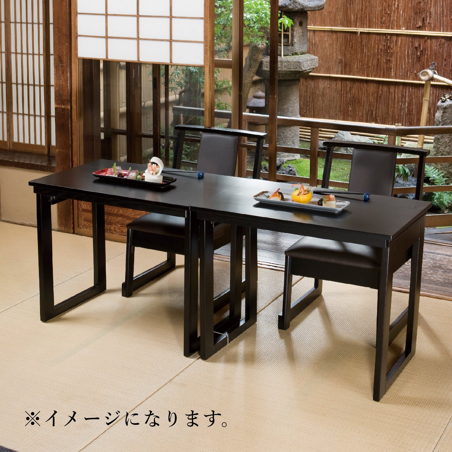 810-33001 MDF1人用黒木目テーブル