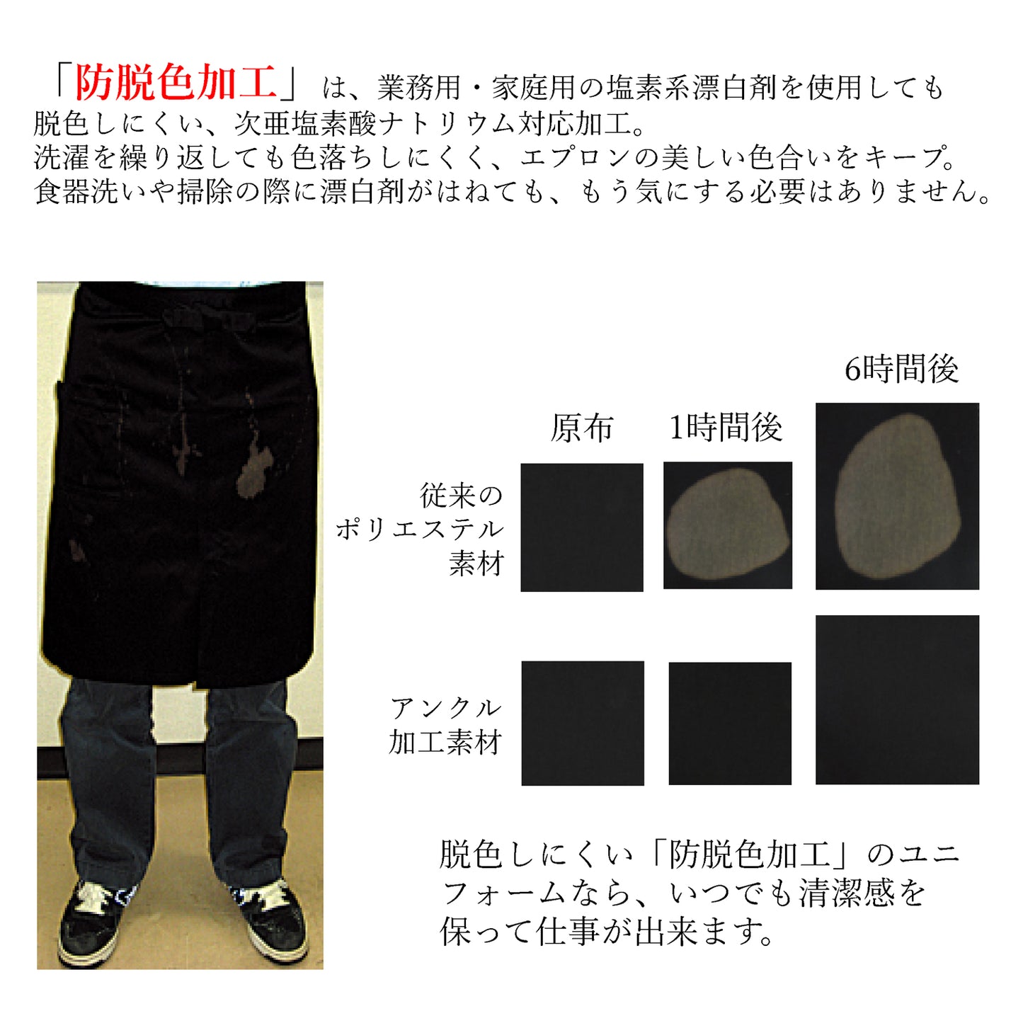 186-36030 胸あてエプロン ブラック