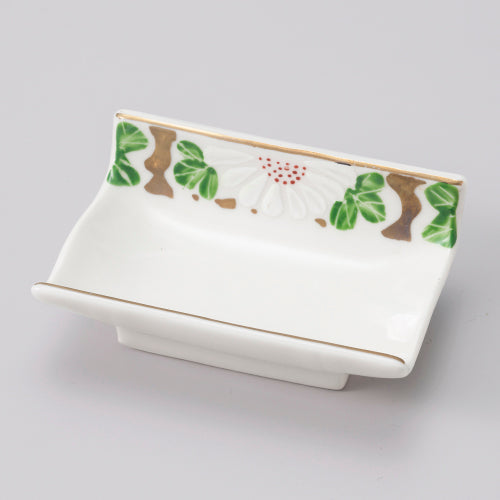 000-4 渕金クリーム花絵千代口