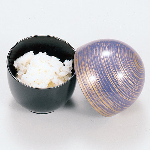 360-20132 紫翠椀 紫金カスリ、黒内黒