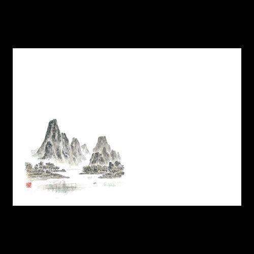 192-10016 尺3雲竜和紙マット 新山水画(オールシーズン)