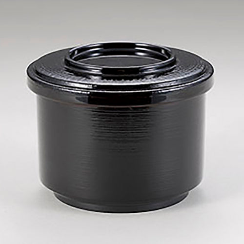 花名飯器 黒ハケ目内朱