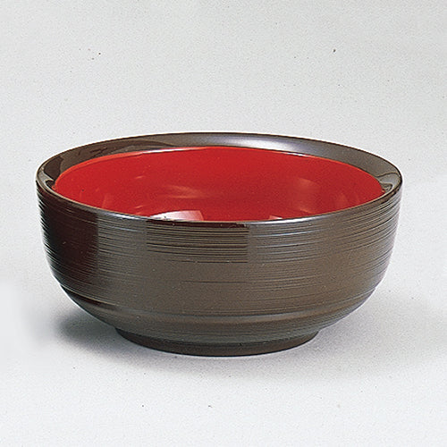 新五平鉢 うるみ千筋内朱