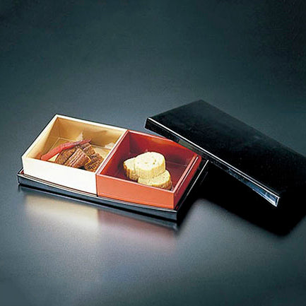 320-31411 洛西弁当1段<クリーム、朱正角仕切付>