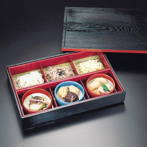 300-60022 尺3松華堂 3つ仕切 朱