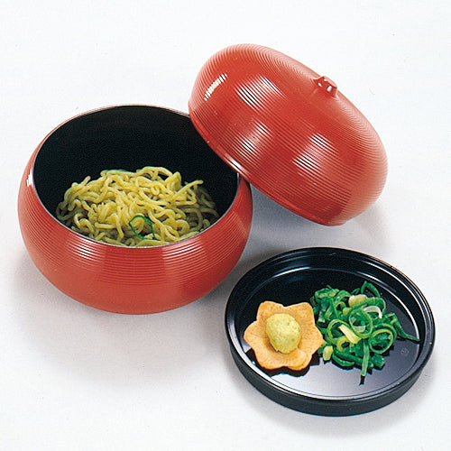360-19111 千筋瓢箪飯器 朱内黒