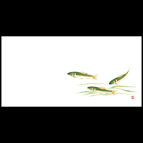 201-30046 上質紙お手元マット 鮎 (4~8月)