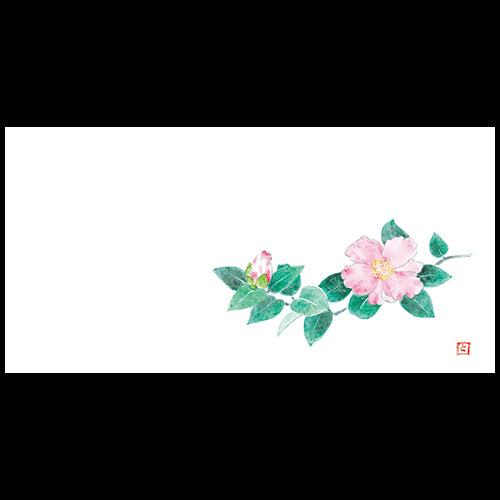 201-30079 お手元マット 山茶花(さざんか)(10~2月)