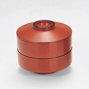 320-26141 白梅弁当 朱内朱 2段<仕切付>